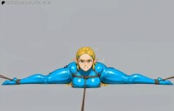 ai_generated big_breasts blonde_hair bondage bondage elf elf_ears elf_female girl latex long_hair predicament_bondage stretching