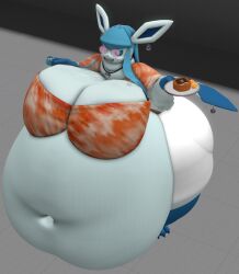 bbw big_ass big_breasts breasts bubble_butt cleavage eeveelution female furry glaceon huge_ass huge_breasts kingofthekabuto overweight pokemon pokemon_(species) queenofthekabuto tagme thick_thighs wide_hips