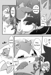 azuma_minatsu blush closed_eyes comic doujinshi eeveelution female hug hydreigon kemono male nintendo pokemon sylveon tears translated video_games