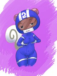 agent_s_(animal_crossing) animal_crossing blue_bodysuit bodysuit breasts cameltoe clothed clothing female headgear helmet mammal nintendo png rodent source_request squirrel video_games vono wide_hips