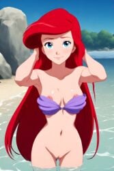 ai_generated anime anime_style ariel ariel_(the_little_mermaid) breasts completely_naked completely_naked_female completely_nude completely_nude_female disney looking_at_viewer nipples nude nude_female seashell_bra sexy sexy_body the_little_mermaid the_little_mermaid_(1989_film) undressing vagina vulva
