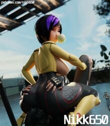 3d ass big_ass big_breasts big_hero_6 blender blue_hair breasts bubble_butt bubblegum facesitting gogo_tomago grabbing grabbing_ass holding_ass huge_ass large_ass large_breasts leather_clothing leather_pants legs looking_pleasured nikk650 short_hair sitting sitting_on_another sitting_on_face thick thick_ass thick_thighs