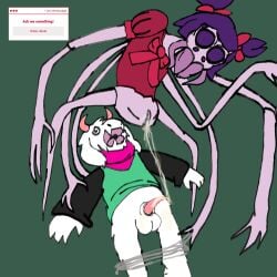 cum_in_pussy deltarune holy_shit_what_the_hell jxci muffet nightmare_waifu pink_horns ralsei ralsei_with_white_fur raped_by_monster self_upload sheath spider spiderweb strawpage_request unconscious undertale