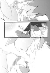 azuma_minatsu comic doujinshi eeveelution female hydreigon kemono kissing male nintendo pokemon sylveon tongue translated video_games