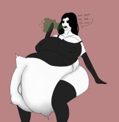 big_ass big_belly big_breasts black_eyes black_hair burping camel_toe creepypasta female female_pred jane_the_killer male male_prey pale_skin sitting thick_thighs vore vore_belly