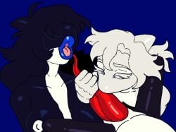 1girls 2boys 2boys1girl aiming aiming_penis animated anthro anthro_focus anthro_on_anthro anthro_only big_breasts big_cock bisexual bisexual_male bisexual_threesome black_body black_skin blue_background blue_lips blue_lipstick both_sexes_in_same_situation breasts cetacean cetacean_genitalia cetacean_penis chubby_female chubby_snout dark-skinned_female dark-skinned_male dark_hair dark_skin digital_art digital_media_(artwork) fellatio female floppy_breasts floppy_cock gif_version hair hair_over_eyes head_fin huge_breasts huge_cock imminent_orgasm jerking jerking_off jerking_off_another jerkingoff_another large_breasts large_tits light_nipples male male_and_female_subs mr_shrink muscular muscular_anthro muscular_arms muscular_male nibbling no_sound open_mouth orca_anthro orca_boy orca_girl pale-skinned_male pale_skin penis penis_slit pink_tongue pleasuring red_penis slit smaller_top_and_beefy_bottom solid_color_background threesome tongue tongue_out white_eyelashes white_markings white_nipples