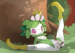 birthday birthday_candle candle cervikalova female flora_fauna hi_res hisuian_lilligant lilligant outdoors pokemon pokemon_(species) pussy small_breasts solo spread_legs