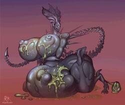 alien alien_(franchise) alien_girl alien_queen breasts egg egg_laying female giantess hyper_pregnancy monster monster_girl pregnant pregnant_female regakoala xenomorph xenomorph_queen