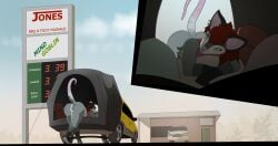absurd_res american_opossum body_writing bottomless car clothed clothing ear_piercing english_text gas_station hi_res male mammal marsupial no_underwear piercing pontiac pontiac_aztek presenting prostitution text vehicle vivid-day_(artist)