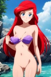 ai_generated anime anime_style ariel ariel_(the_little_mermaid) breasts completely_naked completely_naked_female completely_nude completely_nude_female disney looking_at_viewer nipples nude nude_female seashell_bra sexy sexy_body the_little_mermaid the_little_mermaid_(1989_film) undressing vagina vulva
