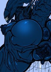 alien alien_(franchise) alien_girl alien_queen anus black_skin exoskeleton female giantess mirapony monster monster_girl pussy spreading_pussy xenomorph xenomorph_queen