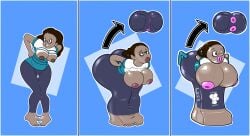 1girls absurd_res darkskyearts female handlebars handles_on_hips hi_res human inanimate_transformation lucy_(darkskyearts) merging painted_clothing relief_station sex_toy sex_toy_transformation solo transformation