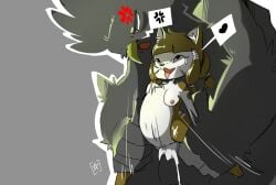 angry anthro avian big_dom_small_sub bird breasts cervikalova cum cum_in_pussy cum_inside dominant_male feline female furry hair heart hi_res holding_legs looking_pleasured male open_mouth original original_character petite size_difference stomach_bulge tongue tongue_out young