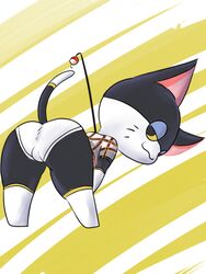 animal_crossing balls clothing feline male male_only mammal nintendo presenting_hindquarters punchy_(animal_crossing) underwear video_games vono