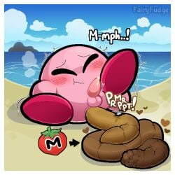 1:1 anus balls beach blush blush_lines bodily_fluids closed_eyes cum cum_on_penis digital_media_(artwork) emanata erection fairyfudge feces feces_pile genital_fluids genitals heart_symbol hi_res hyper_feces hyper_scat kirby kirby_(series) looking_pleasured male male_pooping maxim_tomato nintendo outside penis pink_body pooping_on_floor scat scatplay sea signature solo sound_effects steam text tremble_spikes vowelless vowelless_sound_effect vowelless_vocalization waddling_head water