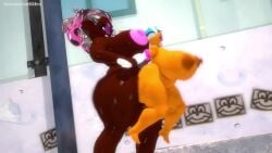 anthro anthro_penetrated big_ass big_breasts furry futa_on_female futanari leviantan581re octoling_girl rouge_the_bat sonic_(series) sonic_the_hedgehog_(series) splatoon standing_sex tagme vaginal_penetration video