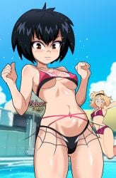 2girls bikini gwen_stacy_(spider-verse) peni_parker sebasdono spider-man:_across_the_spider-verse spider-man:_into_the_spider-verse spider-man_(series) tagme