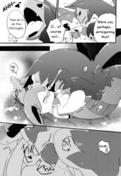 angry azuma_minatsu blush comic doujinshi eeveelution female hydreigon kemono male nintendo pokemon sex sylveon tongue translated video_games