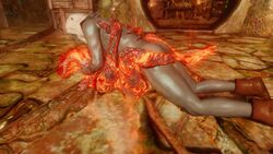 3d dark_elf dunmer flame_atronach on_top sex skyrim smile the_elder_scrolls