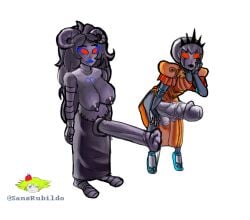 aradia_megido aradiabot futanari homestuck homestuck_troll horsecock intersex no_sex robot robot_girl rose_lalonde rosebot sansrubildo