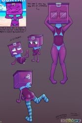 bikini boxten_(dandy's_world) dandy's_world dandys_world distracting_watermark foreskin gay glasses gradient_background ibispaintx male male_only nervous penis purple_body purple_penis reference_image roblox selfcest showing_ass socks striped_legwear striped_thighhighs swirly_eyes uncircumcised zoobmolester
