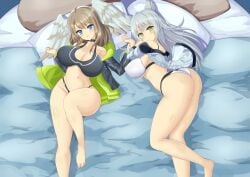 2girls alluring ass big_breasts cleavage eunie_(xenoblade) female high_res migotaa mio_(xenoblade) multiple_girls nintendo xenoblade_(series) xenoblade_chronicles_3