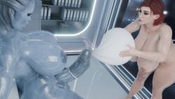 1futa 1girls 3d 3d_(artwork) alien alien_futa alien_humanoid alternate_version_available asari asari_futa commander_shepard condom condom_balloon condom_filling condom_on_penis female femshep femsub filled_condom futa_on_female futa_with_female futadom futanari jane_shepard lacoux3d mass_effect red_hair short_hair tentacle_hair