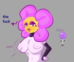 2026 battle_for_bfb battle_for_bfdi battle_for_dream_island bfb bfdi bimbo black_body black_skin dialogue flower_(bfdi) jacknjellify jnj lips lollipop_(bfdi) nipple_bulge object_show object_show_community object_shows osc real_korko shirt_pull tagme tight_clothing transparent_clothing