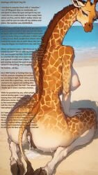 1girls after_anal after_sex anthro anus artiodactyl beach big_ass blue_eyes cum cum_in_ass cum_inside even-toed_ungulate furry giraffe interspecies jess_(littlesaturn) large_breasts post_sex pussy sexy_body solo ungulate