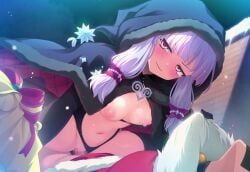 1boy agria_(black_santa)_(tales) agria_(tales) animated argyle_cloak assertive_female bandai_namco bell black_bra black_cloak black_thighhighs blunt_bangs blush bra breasts breath cape censored chimney christmas clenched_teeth cloak clothes_grab commission covered_mouth cowgirl_position cum cum_in_pussy cum_on_body evil_grin evil_smile eyes_out_of_frame female femdom freckles fur-trimmed_cloak fur-trimmed_gloves fur-trimmed_hood fur_trim gag gloves grabbing_another's_shirt grin hair_rings hat_ornament head_out_of_frame heavy_breathing hood hooded_cloak ice icicle improvised_gag jude_mathis jude_mathis_(christmas) long_hair low-tied_sidelocks mosaic_censoring mutual_orgasm navel official_alternate_costume open_mouth orgasm out_of_frame outdoors penis purple_eyes pussy red_ribbon reverse_rape ribbon sack santa_costume sidelocks small_breasts smile snow snowing star_(symbol) star_hat_ornament straddling straight tales_of_(series) tales_of_the_rays tales_of_xillia tape tape_gag teeth thighhighs underwear vaginal_penetration video wadachi_yon white_hair