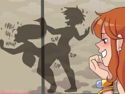 1boy 3girls a-gal agal1502 black-haired_female black_hair boa_hancock dialogues english_text female huge_ass huge_breasts jealous_female long_penis luffy male monkey_d_luffy nami_(one_piece) nico_robin one_piece orange-haired_female orange_hair secret_comics silhouette silhouette_sex slamming_ass tagme text threesome video voice_acted