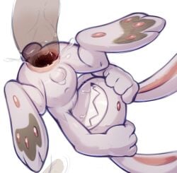 anal anal_sex anthro anus balls bodily_fluids covering covering_eyes covering_face dandi drooling duo feet fur gaping gaping_anus genitals lagomorph leporid long_ears male male/male mammal max_(sam_and_max) offscreen_male pawpads penetration penile penile_penetration penis penis_in_ass rabbit saliva sam_and_max sex sharp_teeth size_difference sweat tail teeth translucent translucent_penis white_body white_fur
