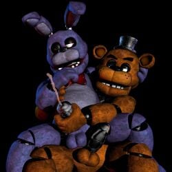 2boys 3d 3d_(artwork) 3d_artwork accurate_art_style animatronic animatronic_male bear bonnie_(fnaf) bowtie bunny cum cumming ejaculating ejaculation ffp3d five_nights_at_freddy's freddy_(fnaf) freddy_fazbear freddyxbonnie furry furry_bear furry_bunny gay hat jerking jerking_off_another jerkingoff_another looking_at_each_other male male/male male_only masculine on_model romantic semen style_parody tagme wholesome yaoi