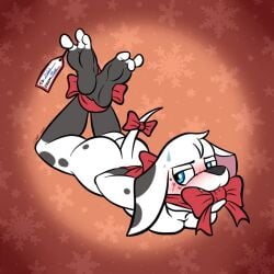 101_dalmatian_street 101_dalmatians 1:1 1girl 3_toes ankles_tied anthro anthro_female anthro_focus anthro_only anthro_solo anthrofied anthropomorphic arms_tied arms_tied_behind_back ass bassybefuddle black_body black_fur black_spots blue_eyes blush blush_lines bondage bound bound_ankles bound_arms bow_ribbon breast_squish breasts canid canine canis christmas conditional_dnp dalmatian digital_media_(artwork) disney dolly_(101_dalmatians) domestic_canine domestic_dog english_text feet feet_up female female_anthro female_canine female_focus female_only floppy_ears fur gag gagged gagged_female gift_wrapped gift_wrapped_female half-closed_eyes hands_tied hands_tied_behind_back hi_res high_resolution highres holidays implied_incest improvised_bondage improvised_gag large_ears legs_up looking_to_the_side lying lying_on_stomach mammal markings naked naked_anthro naked_female narrowed_eyes nude nude_anthro nude_female on_front on_stomach open_mouth plantigrade ribbon ribbon_bondage ribbon_gag simple_background soles solo solo_anthro solo_female solo_focus spots spotted_body spotted_fur squish squished_breasts submissive submissive_female sweat sweatdrop tag tail text tied tied_ankles tied_arms tied_hands tied_up toe_tag toes white_body white_fur