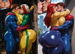 1boy 2girls ai_generated anna_marie ass ass_bigger_than_head assloverdianadanvers bewitching_thighs big_ass big_breasts big_thighs breasts breasts_bigger_than_head bubble_ass bubble_butt curvaceous curvy curvy_figure digital_media_(artwork) dumptruck_ass dumptruck_butt female hips homo_superior hourglass_figure huge_ass huge_breasts huge_thighs kissing large_ass large_breasts large_thighs legs light-skinned_female light-skinned_male light_skin making_out male male/female marvel marvel_comics mary_jane_watson mature mature_female mutant mutant_(marvel) pawg peter_parker red_hair rogue_(x-men) round_ass slim_waist spider-man spider-man_(series) straight thick thick_hips thick_legs thick_thighs thighs thighs_bigger_than_head voluptuous waist wide_ass wide_hips wide_thighs