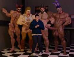3d 3d_(artwork) 3d_artwork 5boys abs armpit_hair bara beard before_rape black_male bonnie_(fnaf) bunny_ears chest_hair chica_(fnaf) clothed clothed_male_nude_male erect erect_cock erect_dick erect_penis erection exaggerated_anatomy exaggerated_proportions five_nights_at_freddy's five_nights_at_freddy's_(film) foxy_(fnaf) freddy_(fnaf) freddy_fazbear gay genderswap_(ftm) guitar hairy_chest humanization humanized humanized_animatronic interracial josh_hutcherson long_cock long_dick long_penis lumpyrumps_(artist) male/male/male/male/male male_only moustache muscles naked naked_male nervous nipples nude nude_male painted_nails pubes rule_63 scared shy six_pack sweater yaoi