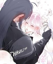 3xsth blush blushing clothed clothed_sex clothes clothing dickgirl earring earrings female female_focus female_only female_penetrated fucked fucked_into_submission fucked_senseless fucked_silly futanari height_difference implied_futa implied_penetration implied_sex larger_female long_hair older_female path_to_nowhere rahu_(path_to_nowhere) shalom_(path_to_nowhere) shorter_female size_difference smaller_female taller_female younger_female yuri