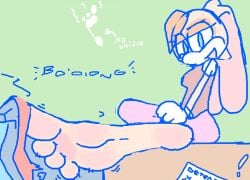 ! big_feet detention feet foot_fetish foot_focus heart hyper_feet legs_crossed shoe_dangle skirt smelly_feet sonic_(series) sonic_the_hedgehog_(series) teacher tease teasing vanilla_the_rabbit