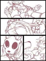 2015 animatronic anthro ass breasts comic emi_(twistedgrim) female five_nights_at_freddy's humanoid kayla-na machine male mechanical nipples robot saliva springtrap springtrap_(fnaf) straight teeth tongue tongue_out video_games