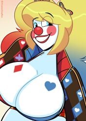 1girls 2026 artist_name ass atomickingboo big_ass big_breasts blonde-haired_female blonde_hair blonde_hair_female blue-haired_female blue_hair blue_hair_female blush blush_face blush_stickers blushed_face blushing_at_viewer blushing_female bow bow_in_hair bows bows_in_hair breasts clothed clothed_female clothing clown clown_girl clown_makeup clown_nose english english_text female female_focus female_only fully_clothed fully_clothed_female jacket light-skinned_female light_skin lips lipstick multicolored_hair oc original original_character pale-skinned_female pale_skin playing_card_theme red-haired_female red_hair red_hair_female red_lips red_lipstick redhead_female redheaded_female shorts solo solo_female solo_focus text the_besties_(atomickingboo) thick_thighs thighs twintails wendy_wendy