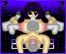 7_penises annoyed_expression balls big_breasts black_eyes breasts dark_zixy docking double_handjob double_nipple_penetration fellatio futa_only futanari handjob multi_genitalia multiple_penetration multiple_penises nipple_penetration penis penis_in_breasts penis_in_hand penis_in_nipple penis_in_penis penis_in_urethra pixel_art purple_hair rule_63 self_upload sitting sucking_penis zixy