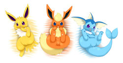 eeveelution female feral feral_only flareon jolteon mammal nintendo pokémon_(species) pokemon pokemon_(species) schnecken vaporeon