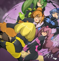 1boy 5girls animal_ears ass bad_end_beauty bad_end_happy bad_end_march bad_end_peace bad_end_precure bad_end_sunny bangs blonde_hair blue_eyes blue_hair bodysuit clothed_rape clothed_sex clothing cowgirl_position cum cum_in_pussy cum_inside dark_magical_girl dark_persona evil_smile facesitting female_focus female_rapist femdom fingerless_gloves girl_on_top gloves green_eyes green_hair group highres licking_lips long_hair magical_girl male_rape_victim matching_hair/eyes multiple_girls open_mouth orange_eyes orange_hair pink_eyes pink_hair pop_(smile_precure!) precure pretty_cure rape reverse_rape reverse_spitroast sex shaded_face sitting sitting_on_person skirt smile smile_precure tiara tied_hair tongue tongue_out twintails uncensored vaginal_rape zinger_(excess_m)