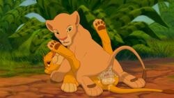 canon_couple cub cum cum_in_pussy cum_inside disney feline female female_feral feral lion lioness male mammal messy nala penis pussy simba sitting the_giant_hamster the_lion_king vaginal_penetration young