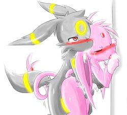 ambiguous_gender ass blush closed_eyes doggy_style duo eeveelution espeon female fur furry furry_ears furry_tail incest love male nintendo no_humans penetration pokemon pokemon_(species) pvt._keron sex shy straight tail umbreon video_games