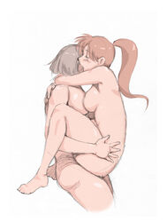 1futa 1girls age_difference barefoot breasts brown_hair caracol carrying closed_eyes completely_nude daughter female futa_on_female futa_with_female futanari hair held_up hug incest intersex mother mother_and_daughter multiple_girls nude nude_female nude_futanari original parent parent_and_child ponytail sex simple_background tied_hair upright_straddle white_background