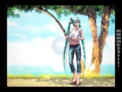 1girls accidental_exposure angry animated aqua_eyes aqua_hair bikini bikini_pull bikini_top blue_jeans blush breasts censored closed_eyes embarrassed exposed exposed_pussy female female_only hatsune_miku jeans open_mouth open_shoes outside panties pants_pull pubic_hair public sandals slideshow small_breasts tied_hair tree twintails undressing vocaloid wardrobe_malfunction wokada