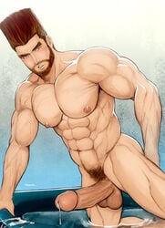 bara big_penis cum hair huge_cock human male male_only muscles nude paul_phoenix penis precum pubic_hair solo tagme tekken