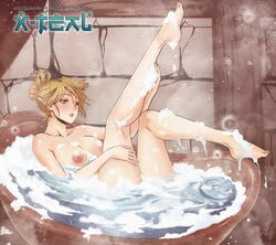 ass athenril bath blush breasts censored dragon_age_2 elf large_breasts nipples nude pointy_ears pussy x-teal