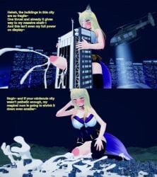 1futa 3d ahri ahri_(league_of_legends) blonde_hair building_penetration city commission cum cum_flood ejaculation english_text fox_ears fox_girl futa_giantess futanari giantess giantess_futa huge_cock intersex k/da_ahri koikatsu league_of_legends penis tagme text xavierhuge